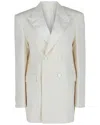 Givenchy Double-breasted Satin Trimmed Wool Jacket In Neutral
