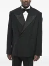 Givenchy Double-breasted Satin-lapel Blazer In Black