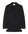 Givenchy Double-breasted Slashed Jacket In Wool And Mohair In Black