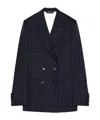 Givenchy Double Breasted Jacket Pinstripe Front Pockets In Blue