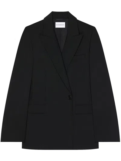 Givenchy Veste Double Boutonnage Cocoon En Laine Et Mohair In Black