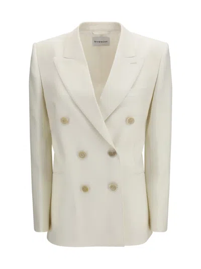 Givenchy Double-breasted Wool And Mohair Jacket In White