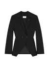 Givenchy Double-breasted Wool Blazer In Brown