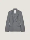 Givenchy Double-breasted Wool Blazer In Grey