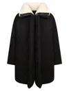 Givenchy Cotton Down Jacket With Shearling Collar In Black
