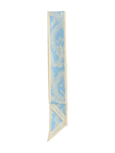 Givenchy Dragon-print Scarf In Blue