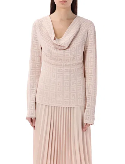 Givenchy 4g Draped Pullover In Jacquard In Neutral