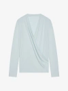 Givenchy Draped Blouse In Crepe Jersey In Frost