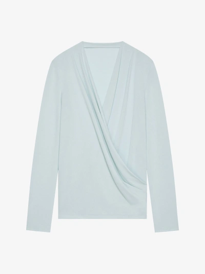 Givenchy Draped Blouse In Crepe Jersey In Frost