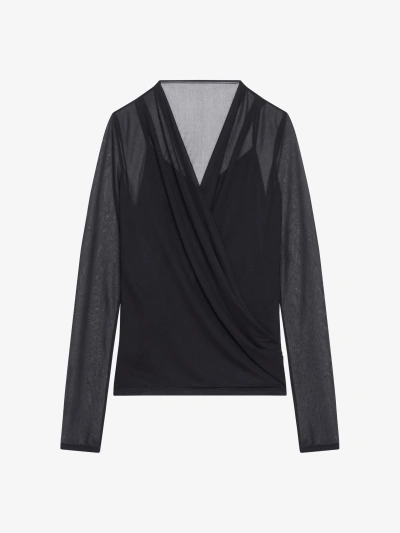 Givenchy Draped Blouse In Jersey In Black