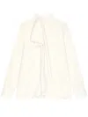 Givenchy Long Sleeve Blouse Draped Bow Detail In Neutral