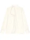 Givenchy Long Sleeve Blouse Draped Bow Detail In White