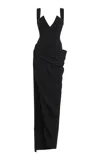 Givenchy Draped Sleeveless Slit Gown In Black
