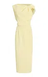 Givenchy Draped Crepe Midi Dress In Yellow