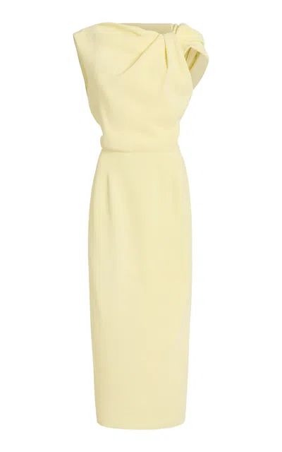 Givenchy Draped Crepe Midi Dress In Yellow