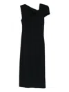 Givenchy Draped-detail One-shoulder Midi Dress In Black