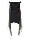 Givenchy Off-the-shoulder Draped Mini Dress In Black
