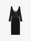 Givenchy Draped Dress In Jersey And Monogram 72 Tulle In Black