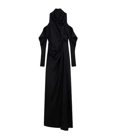 Givenchy Draped Dress In Satin Crepe In Black