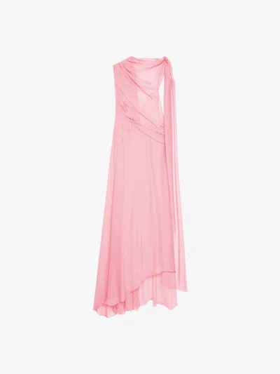 Givenchy Silk Draped Maxi Dress In Candy Pink