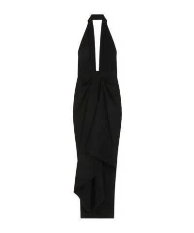 Givenchy Draped Dress In Wool In Black