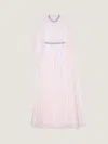 Givenchy Draped Evening Dress In Chiffon With Crystals And Cape In Pink