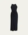 Givenchy Draped High-neck Maxi Dress In Black