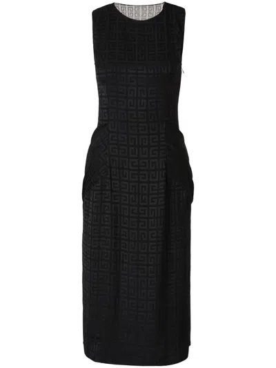 Givenchy 4g Jacquard Sleeveless Dress In Black