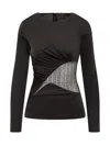 Givenchy Draped Top In Jersey And 4g Lace