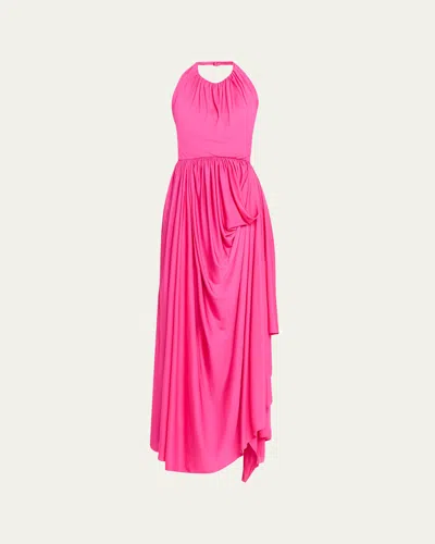 Givenchy Draped Jersey Halter Gown In Pink