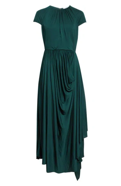 Givenchy Draped Jersey Maxi Dress In Green