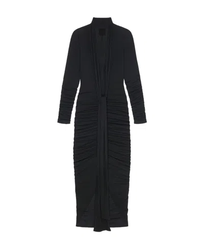 Givenchy Draped Long Dress In Black
