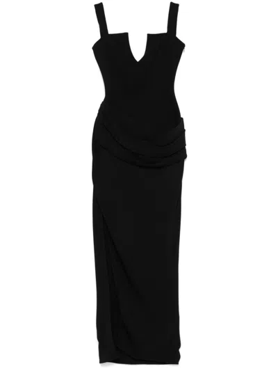 Givenchy Draped Maxi Dress In 黑色
