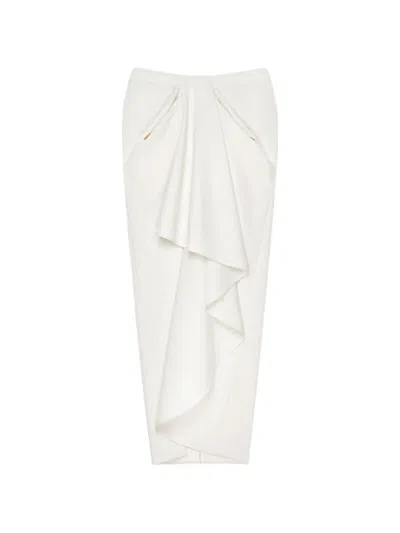 Givenchy Draped Maxi Skirt In White