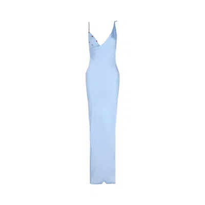 Pre-owned Givenchy Draped Mesh 4g Gown 'baby Blue' | Women's Size 34