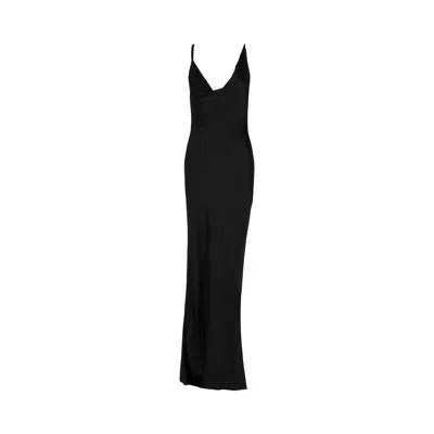 Pre-owned Givenchy Draped Mesh 4g Gown 'black' | Women's Size 42