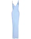 Givenchy Draped Mesh 4g Gown In Blue