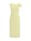 Givenchy Asymmetrical One Shoulder Knee-length Dress In Yellow