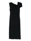 Givenchy Draped Midi Dress In Black