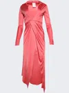 Givenchy Draped Midi Dress In Rosa