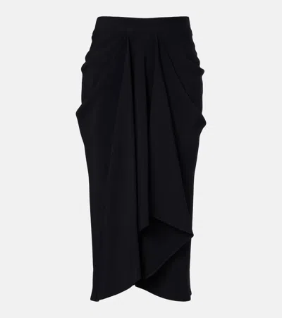 Givenchy Draped Midi Skirt In Black