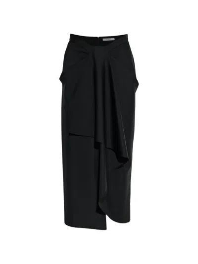 Givenchy Draped Midi Skirt In Black
