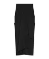 Givenchy Draped Midi Skirt In Crepe Cady In Black