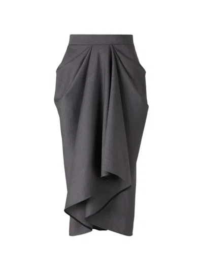 Givenchy Pleated Midi Skirt In Black