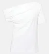Givenchy Cotton T-shirt With Asymmetric Draped Detail In Weiss