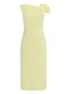 Givenchy Women Draped Midi Cady Dress In Yellow