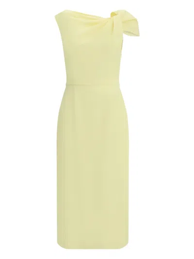 Givenchy Women Draped Midi Cady Dress In Yellow