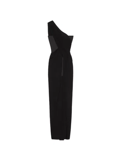 Givenchy Draped One-shoulder Maxi Dress In Black
