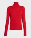 Givenchy Slim Fit Sweater In Wool With Draped Open Back In Vermillon