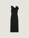 Givenchy Draped-detail One-shoulder Midi Dress In Black
